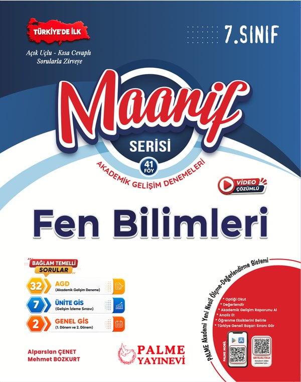 Palme 7.Sınıf Maarif Fen Bilimleri Akademik Gelişim Denemeleri (41 Fasikül)