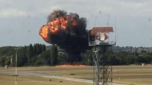 Small Plane Crashes At Southend Airport Causing Fireball