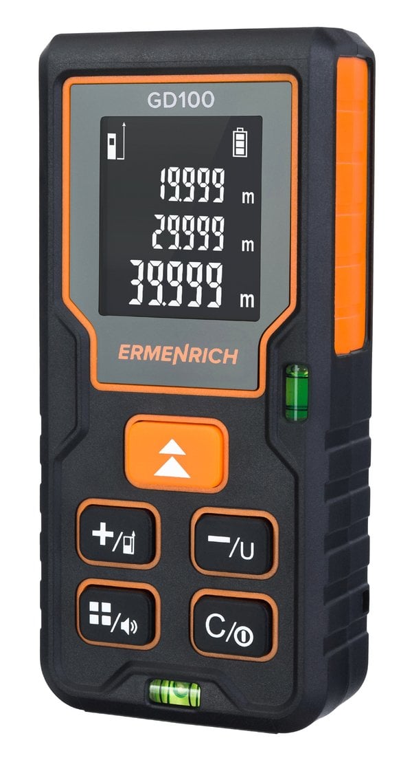 Ermenrich Reel PLUS GD100 Lazer Metre, siyah
