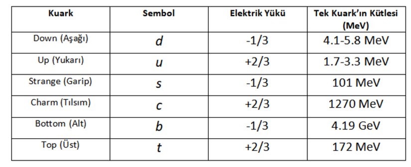 Kuark Çeşitleri.