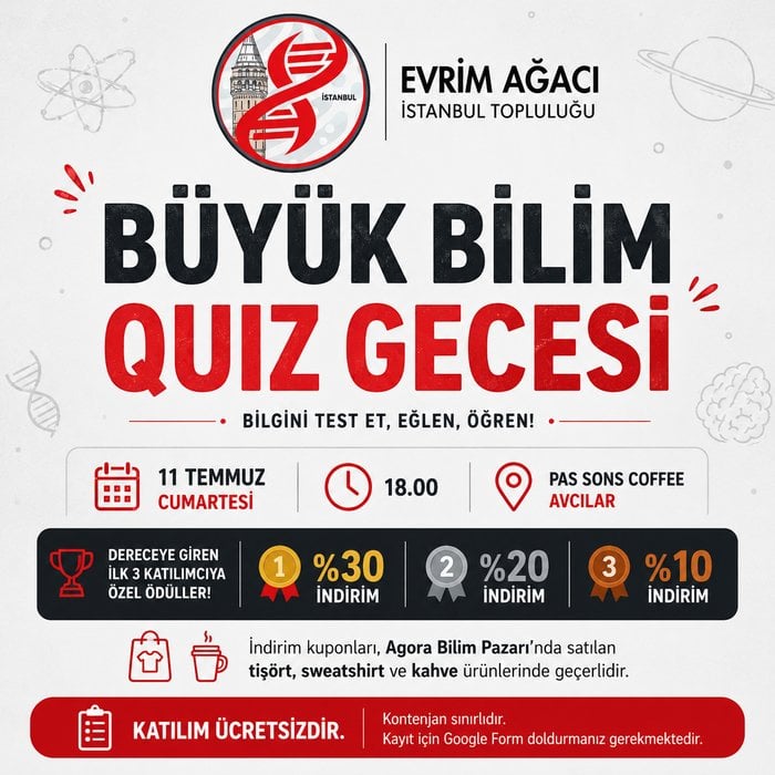 Evrim Ağacı İstanbul Topluluğu Büyük Bilim Quiz Gecesi