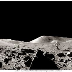 Apollo 17 Panorama: Astronaut Running