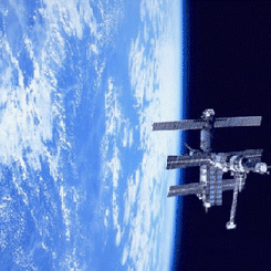 Space Station Mir Over Earth
