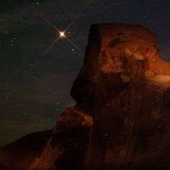 Mars Rising Behind Poodle Rock