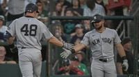 Jasson Dominguez hits 3 homers to lead the Yankees past the Athletics 10-2
