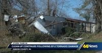 Cleanup efforts continue in Oakland City following tornado damage