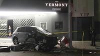Man whose car struck crowd outside LA club, injuring 30, was shot, attacked by crowd