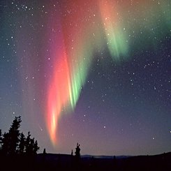Comet and Aurora Over Alaska