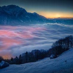 Moon and Venus Over Switzerland