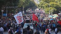 CNTE marcha de San Cosme al Zócalo