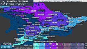 Late-Season Snowstorm Brings Hazardous Travel In Southern Ontario