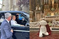 Pope Leo takes first trip outside Vatican, visiting shrine near Rome, Francis’ tomb