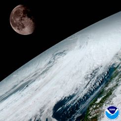  GOES-16: Moon over Planet Earth 