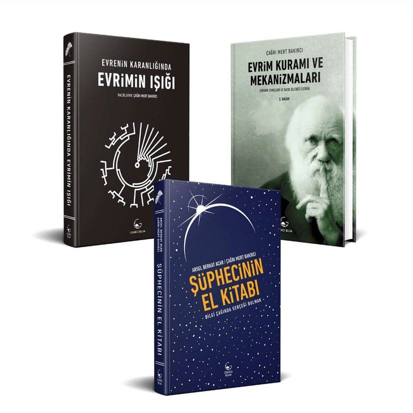 'Evrim Kuramı ve Mekanizmaları' ve '50 Soruda Evrim' kitaplarının yazarı, 'Şüphecinin El Kitabı' kitabının eş yazarı,     'Evrenin Karanlığında Evrimin Işığı' kitabının yazar ve editörüdür.