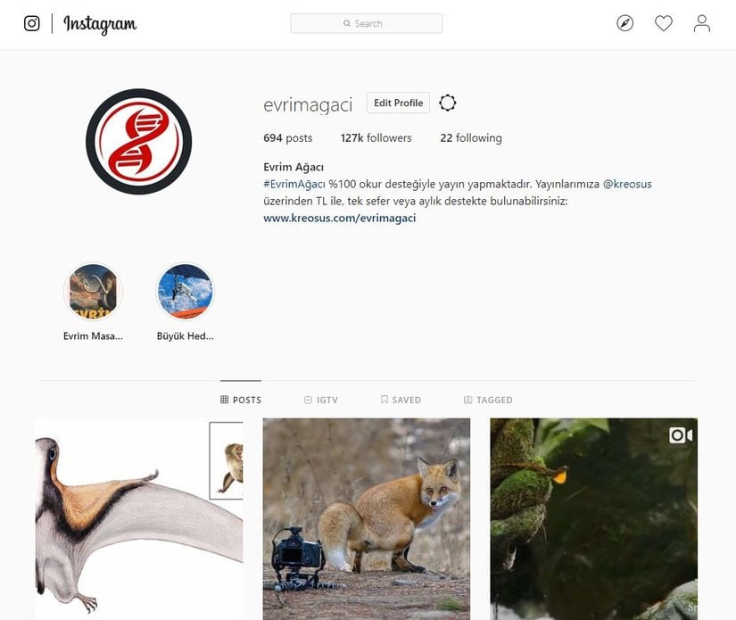 Evrim Ağacı Instagram