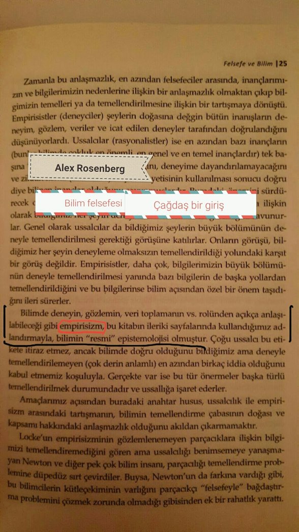 Bir çeşit Empirisizm bilimin resmi epistemolojisidir - Alex Rosenberg