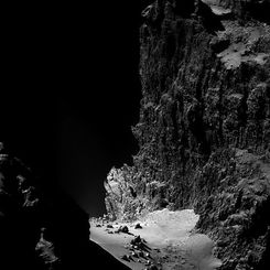 A Kilometer High Cliff on Comet Churyumov - Gerasimenko