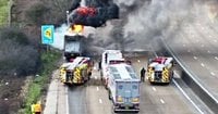 Major UK motorway closed in lorry fire chaos as 999 crews swarm scene
