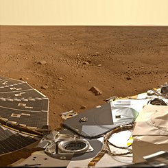 A Mars Panorama from the Phoenix Lander
