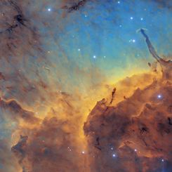  Stars, Dust, Pillars, and Jets in the Pelican Nebula 