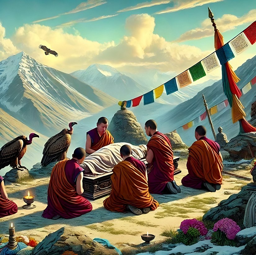 Tibet kültüründe cenazenin vahşi hayvanlara yemeleri için bırakılması, diğer kültürlere çok tuhaf görünebilir.