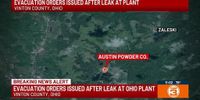 Evacuation orders lifted after leak at Ohio plant