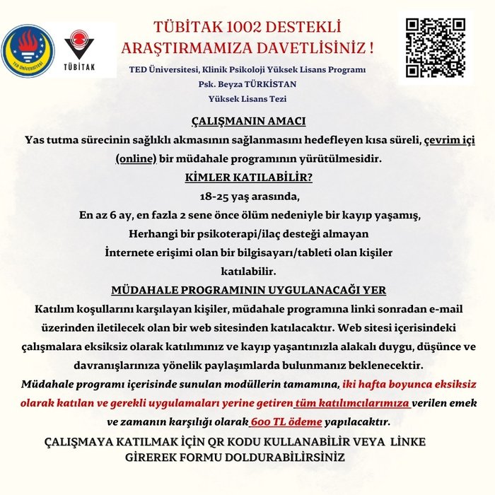 Kayıp ve Yas Konusunda Destekleyici Müdahale Programı