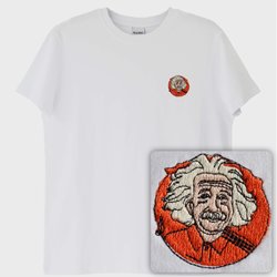 Albert Einstein T-Shirt (Nakış, %100 Pamuk)