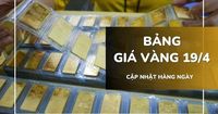 Bảng giá vàng ngày 19/4: Vàng SJC giảm sốc hơn 7 triệu đồng, vàng nhẫn và 24K lao dốc theo