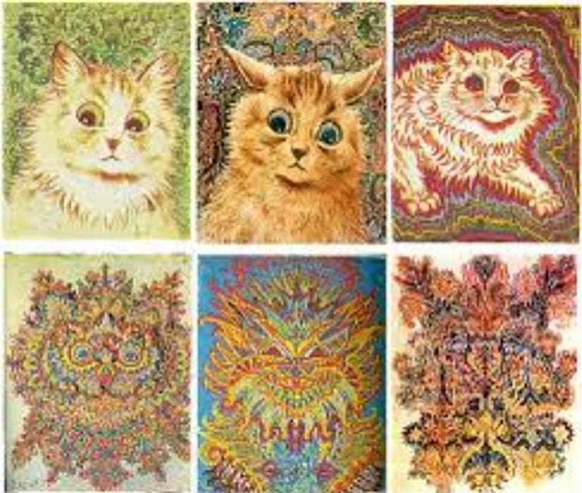 Şizofreni hastası ressam Louis Wain kedi resimleri.