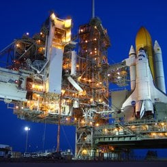 A Space Shuttle Before Dawn