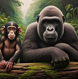 Goriller ve şempanzeler arasındaki genetik benzerlik oranı kaçtir? Goriller ve şempanzelerin evrimsel geçmişini açıklayabilir misiniz?