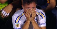 Ander Herrera se volvió a lesionar y se fue de la cancha en la derrota de Boca: su desconsolado llanto en el banco
