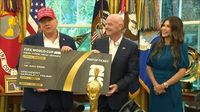 Donald Trump discusses painting the border wall black with Kristi Noem