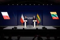 Polish and Lithuanian presidents open new road conneting Baltic states to Poland