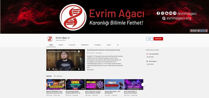 Evrim Ağacı YouTube