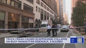 Scaffolding Collapse Injures Three Pedestrians