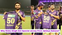 IPL 2025: Rinku Singh Honoured with Special Jersey by KKR for 50th Match Against SRH at Eden Gardens