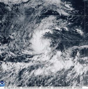 Tropical Storm Kiko Intensifies Over Pacific Waters