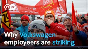 Volkswagen Workers Rally Against Job Cuts And Wage Freezes