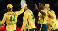 South Africa edge England in rain-hit T20 opener at Cardiff | Cricket News - The Times of India