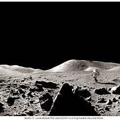 Apollo 17 Panorama: Astronaut Running