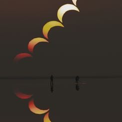  A Partial Solar Eclipse Sequence Reflected 