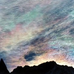 Iridescent Clouds Over Aiguille de la Tsa