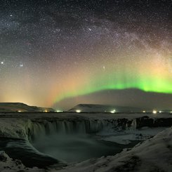 The Waterfall and the World at Night