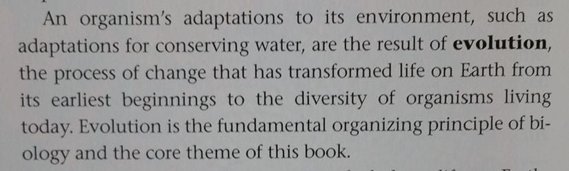 Videoyu çeken şahsın gerine gerine söz ettiği Campbell'ın Biology isimli meşhur kitabının 2011 tarihli 9. baskısının Giriş bölümü... İngilizce bilmeyenler için: