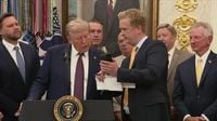 Trump comments on video of object thrown from White House window