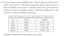 Gökyüzüne baktığımızda güneşi yaklaşık olarak ne kadar büyüklükte gördüğümüzü nasıl hesaplarız ?