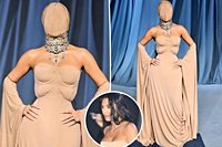 Kim Kardashian obscures her face in eerie masked Margiela outfit at Academy Museum Gala 2025