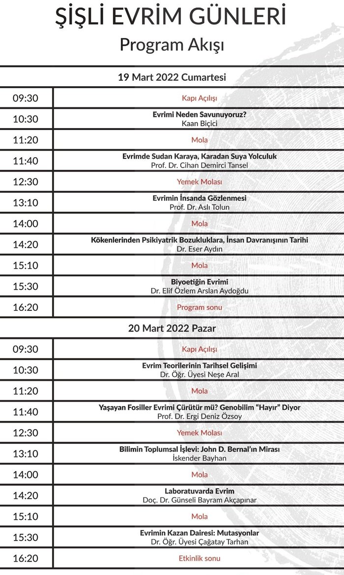 Şişli Evrim Günleri | 19-20 Mart | Cemil Candaş Kültür Merkezi